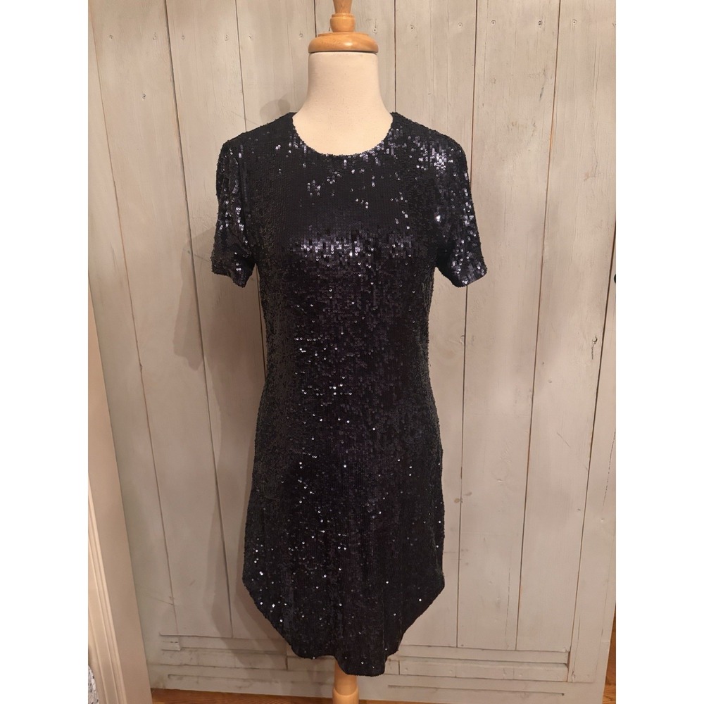 Tory Burch Sequin Dress Size Medium Alton Blue Belted Sparkle Evening‎ Glam